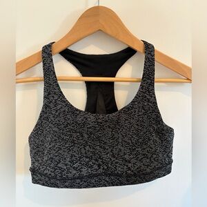Lululemon Athletica Black and White Speckled Sports Bra